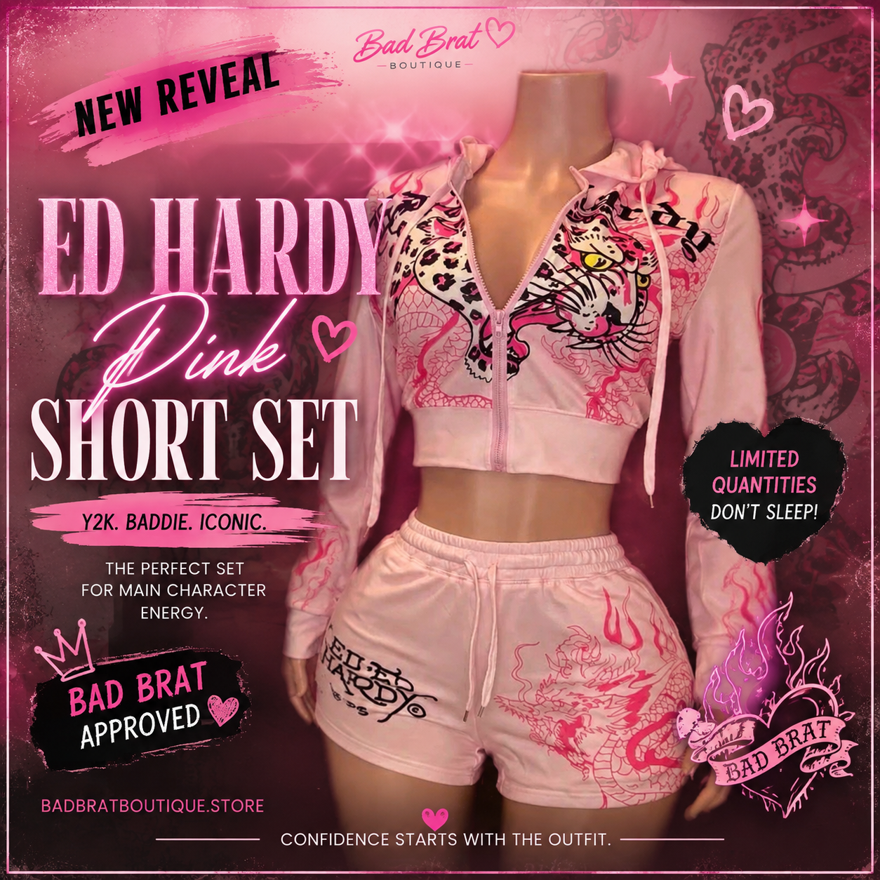 Ed HARDy Pink Short Set